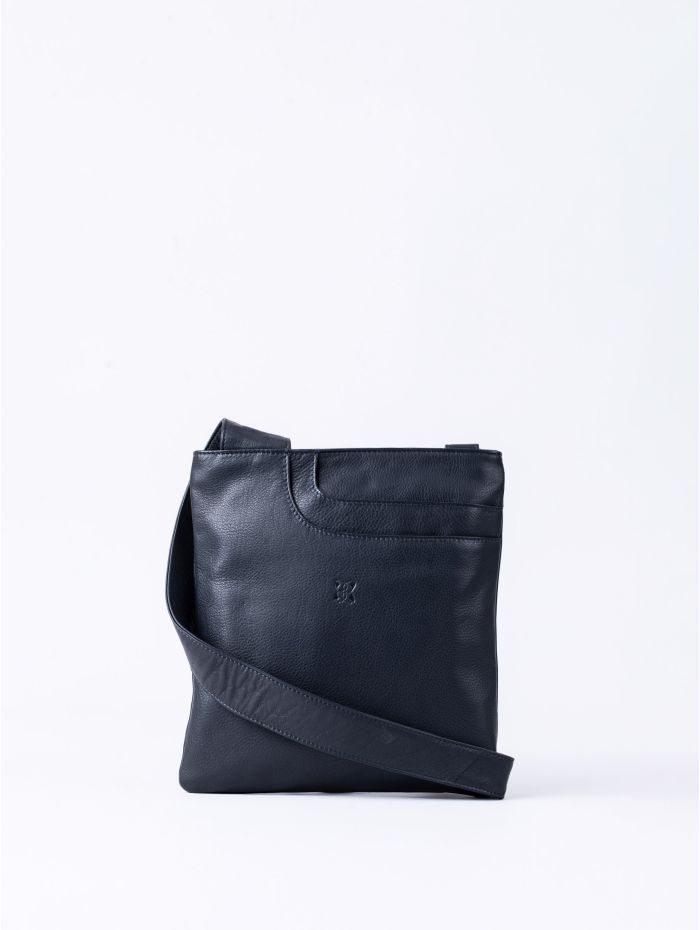 Allerdale Leather Cross Body Bag in Navy