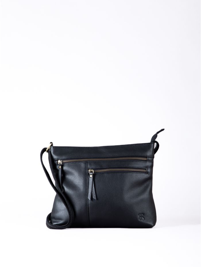 Winleigh Leather Cross Body Bag in Black | Lakeland Leather