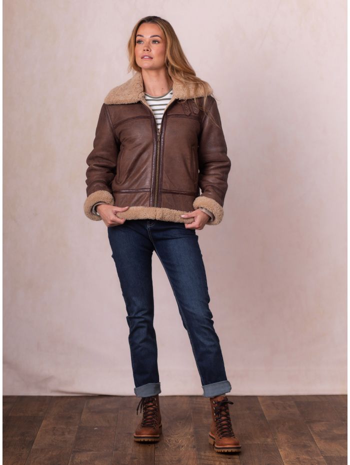 Cawford Aviator Jacket in Brown
