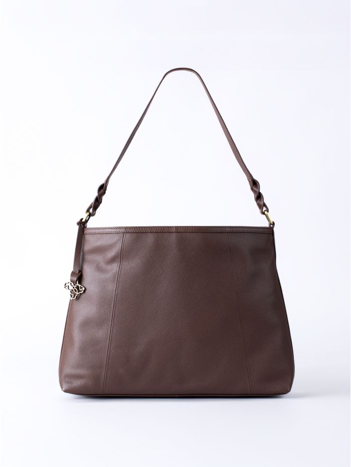 Howgill Leather Hobo Bag in Chocolate Brown
