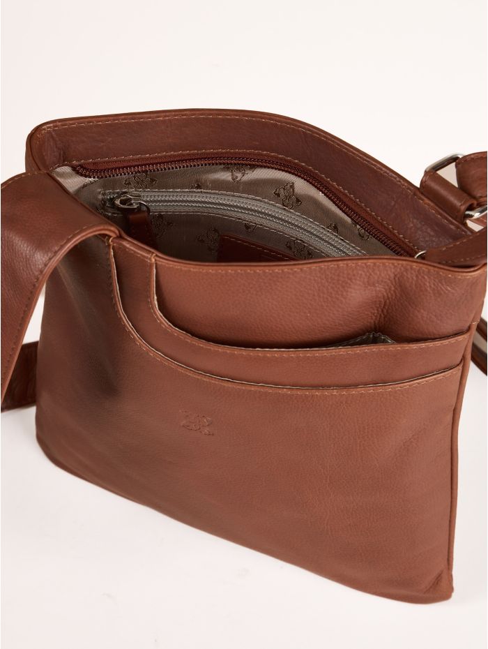Allerdale Leather Cross Body Bag in Cognac