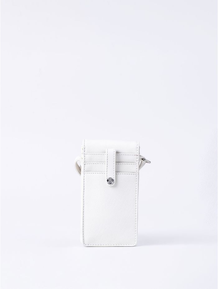 Bowness Leather Cross Body Phone Pouch in White