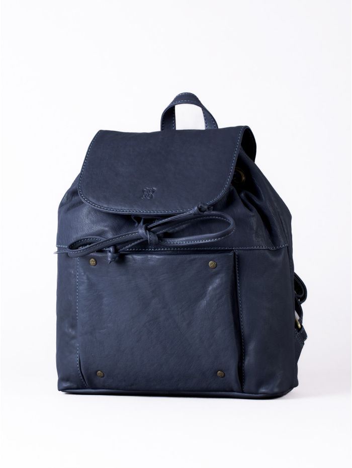 Harstone Leather Backpack in Blue