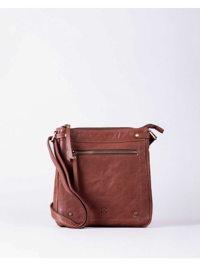 Leather Crossbody Bag Tan Satchel Purse National Trust Tan Leather