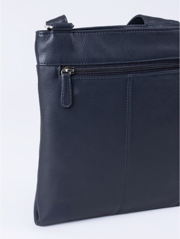 Allerdale Leather Cross Body Bag in Navy