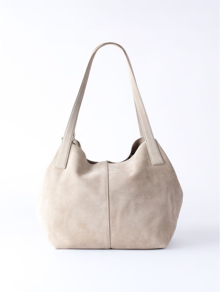 Santon Suede Tote Bag in Stone