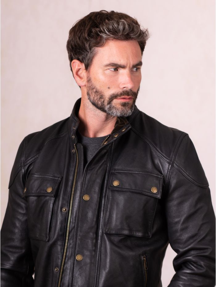 Burnmoor Leather Jacket in Black