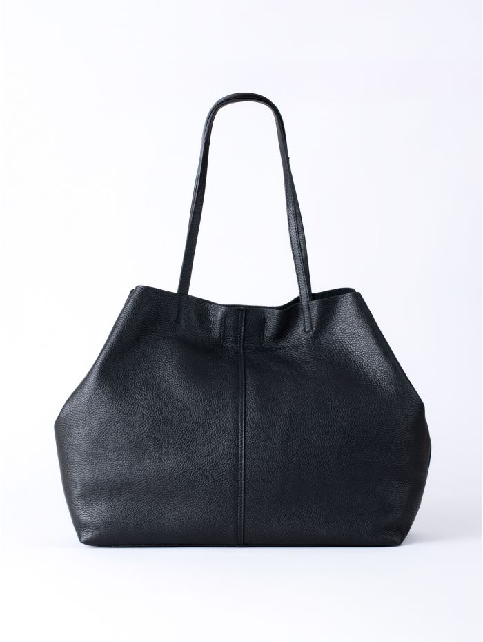 Tarraby Leather Tote Bag in Black
