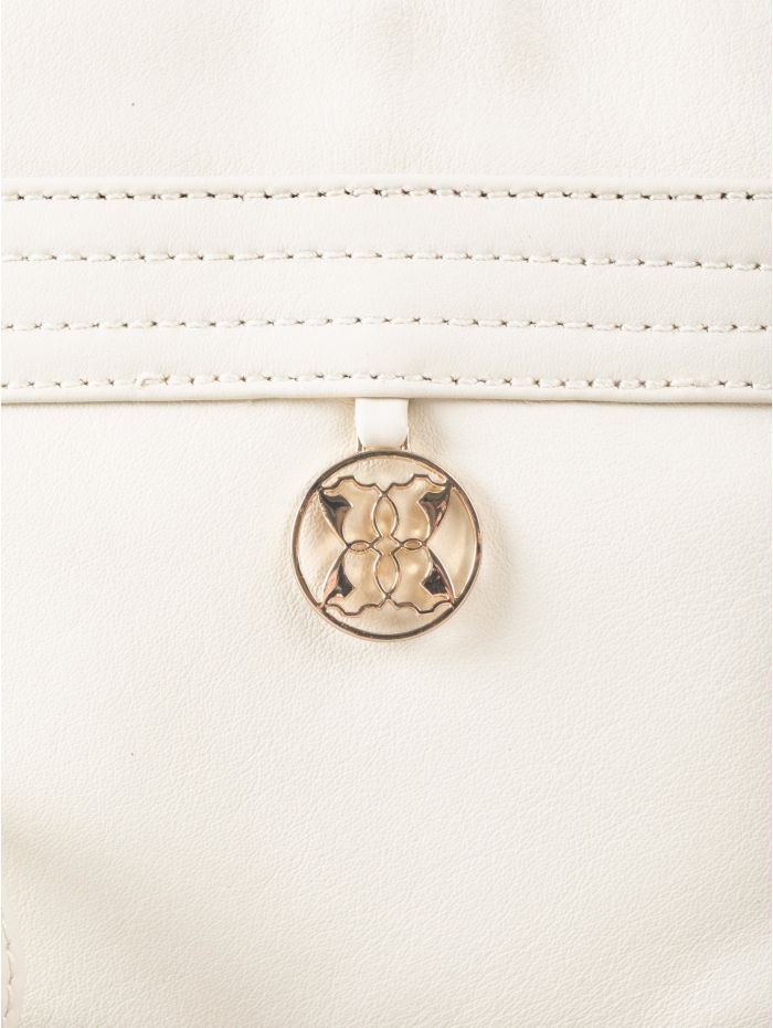 Cartmel Boxy Leather Cross Body Bag in Off White