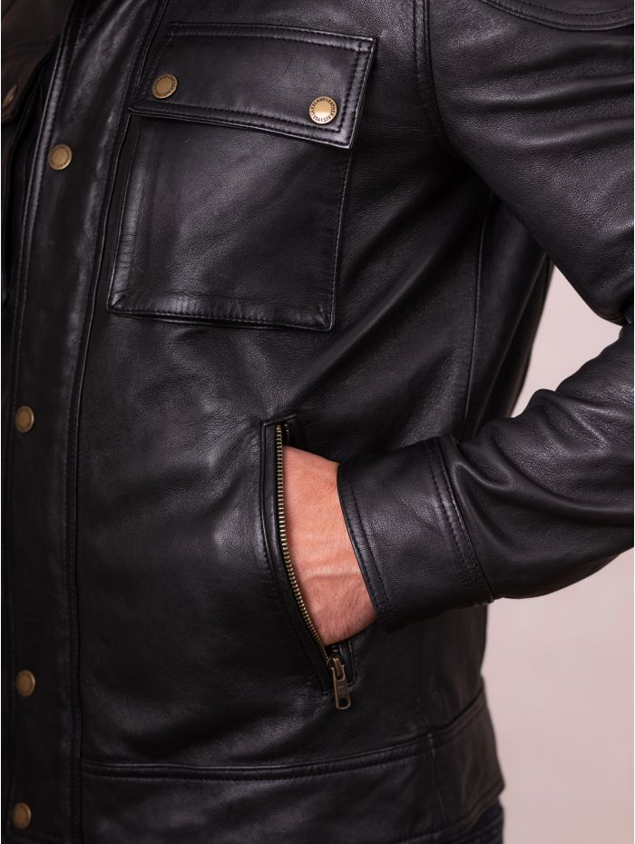 Burnmoor Leather Jacket in Black