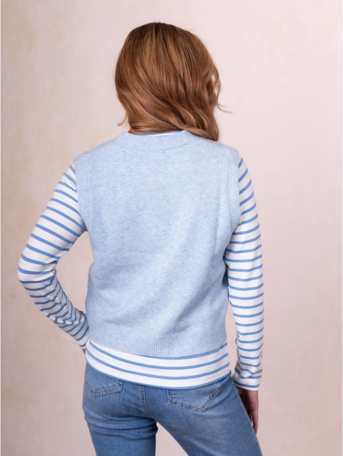 Jewel Knitted Waistcoat in Blue
