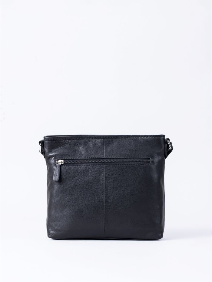 Farlam Leather Cross Body Bag in Black