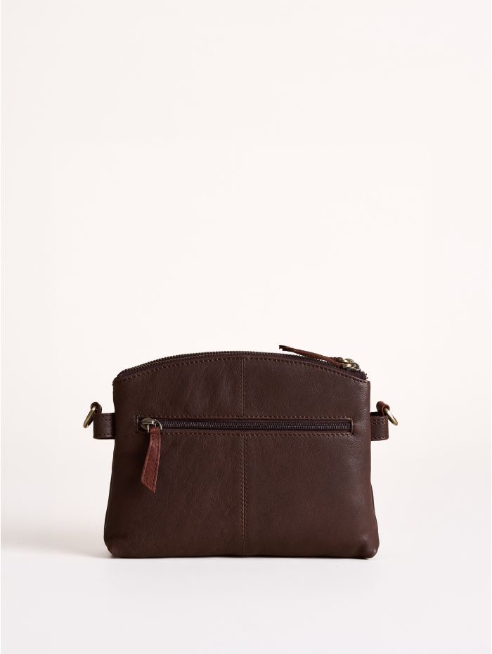 Hartsop Zip Leather Cross Body Bag in Brown
