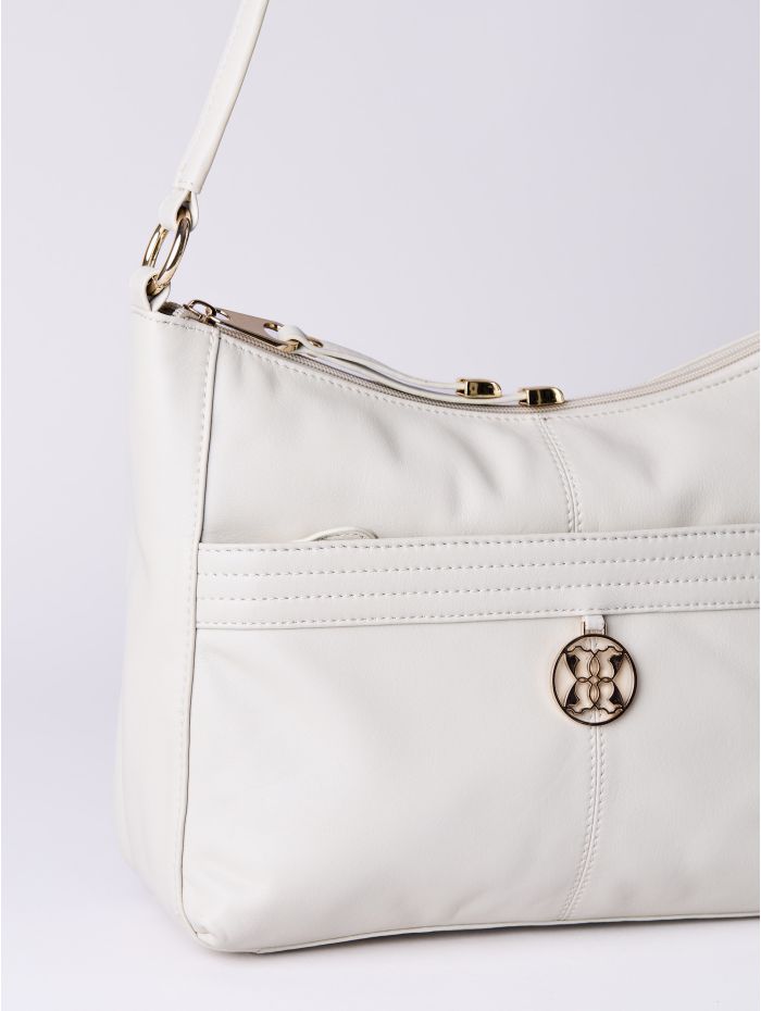 Cartmel Leather Shoulder Bag In Off White