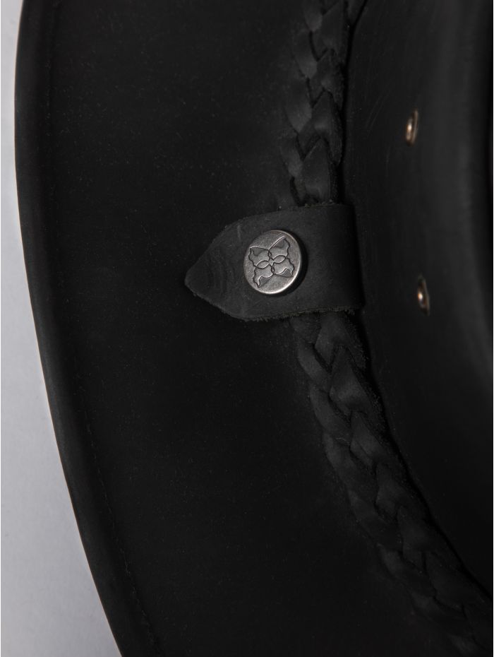 Outback III Australian Style Leather Hat in Black
