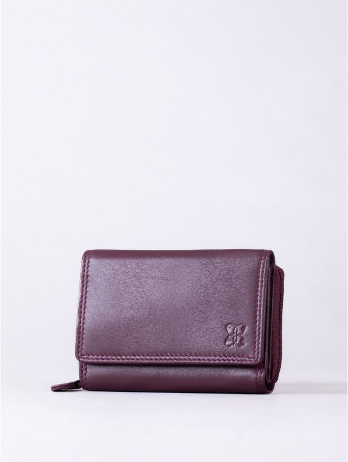 Small Leather Purse in Burgundy