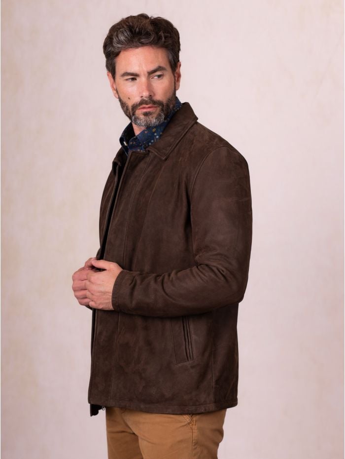 Silloth Leather Jacket in Brown