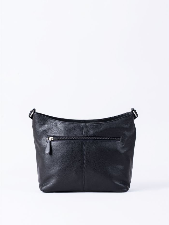 Grasmere Leather Cross Body Bag in Black