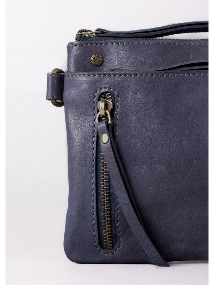 Harstone Mini Leather Cross Body Bag in Blue