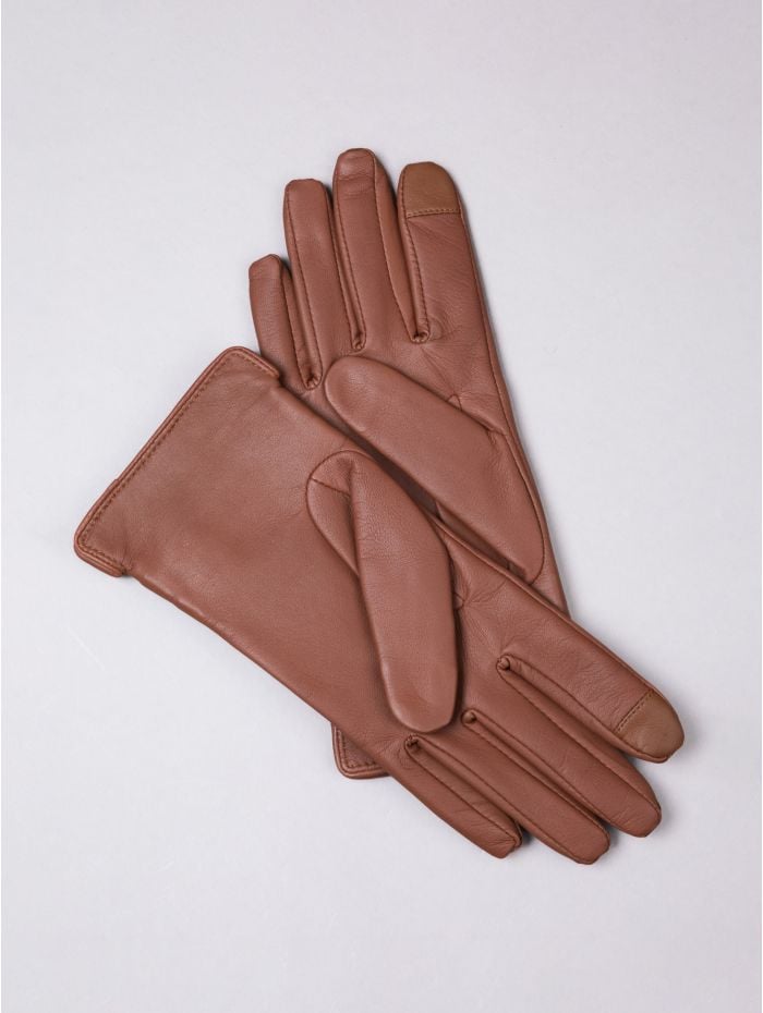 Twin Buckle II Leather Gloves in Tan