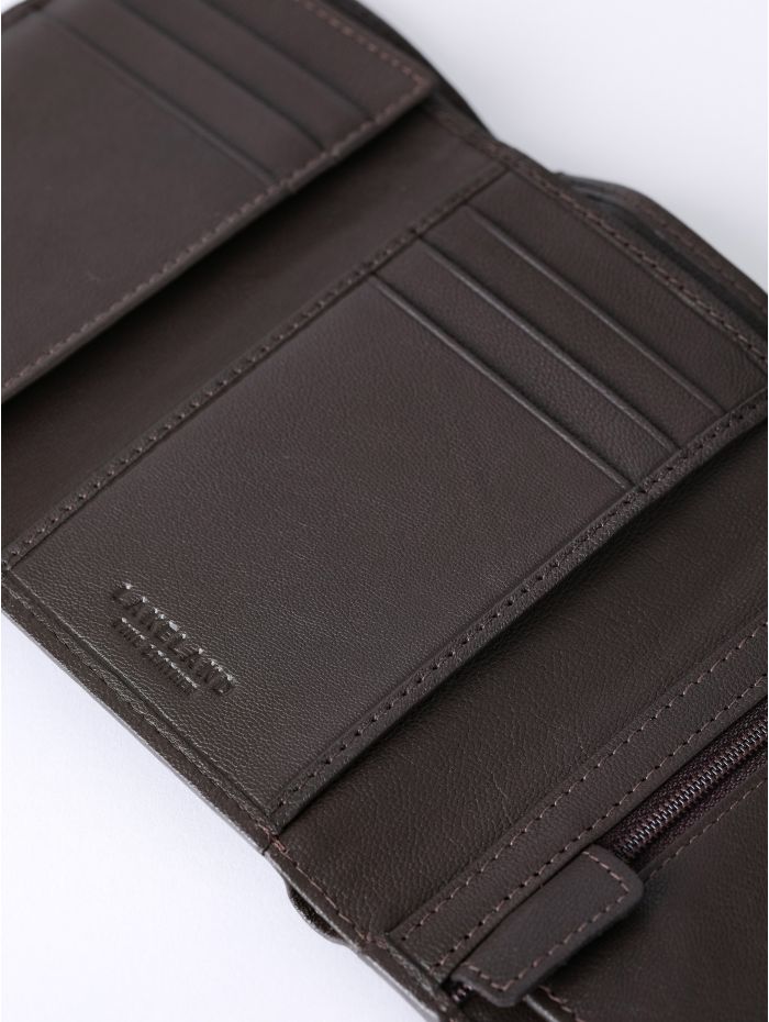 Bowston Tri-Fold Leather Wallet in Brown