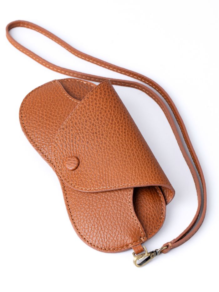 Tarraby Leather Glasses Case in Tan