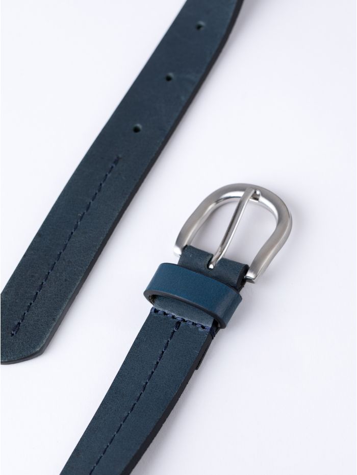 Kendal Leather Belt in Navy