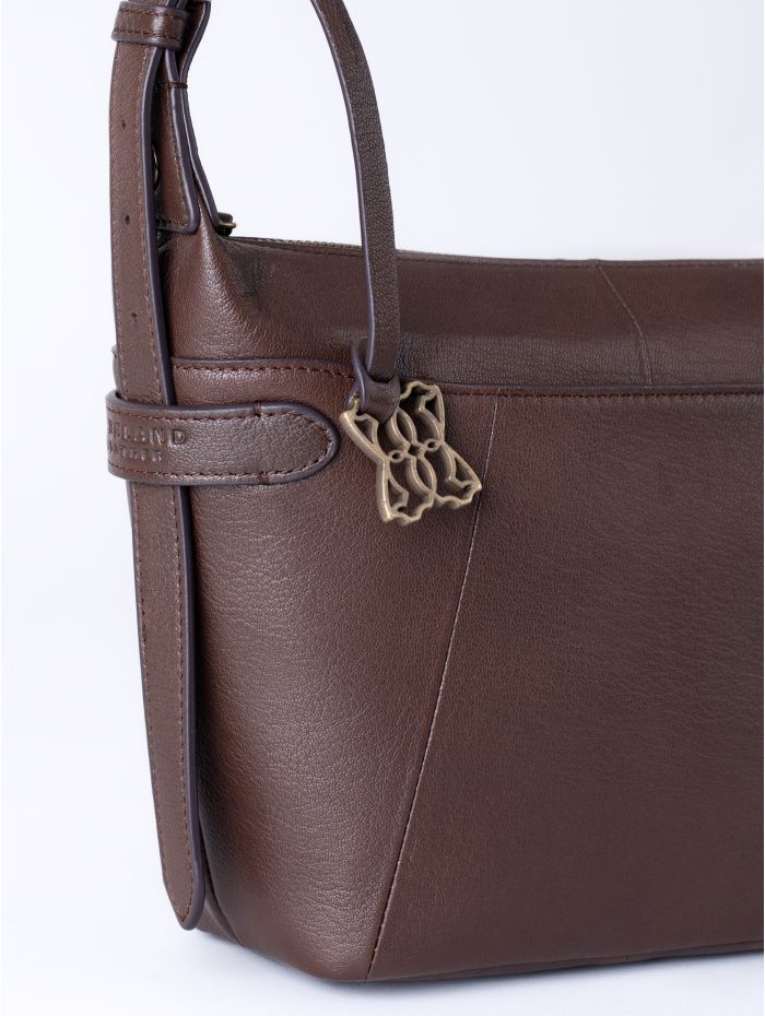 Newby Leather Cross Body Bag in Chocolate