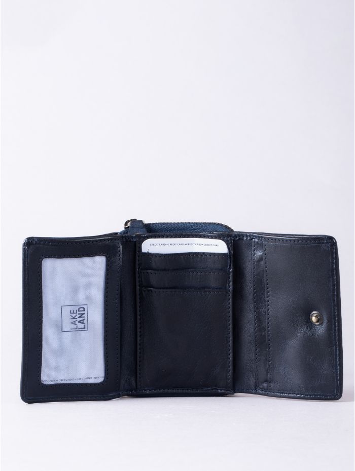Wreay Small Leather Purse in Navy