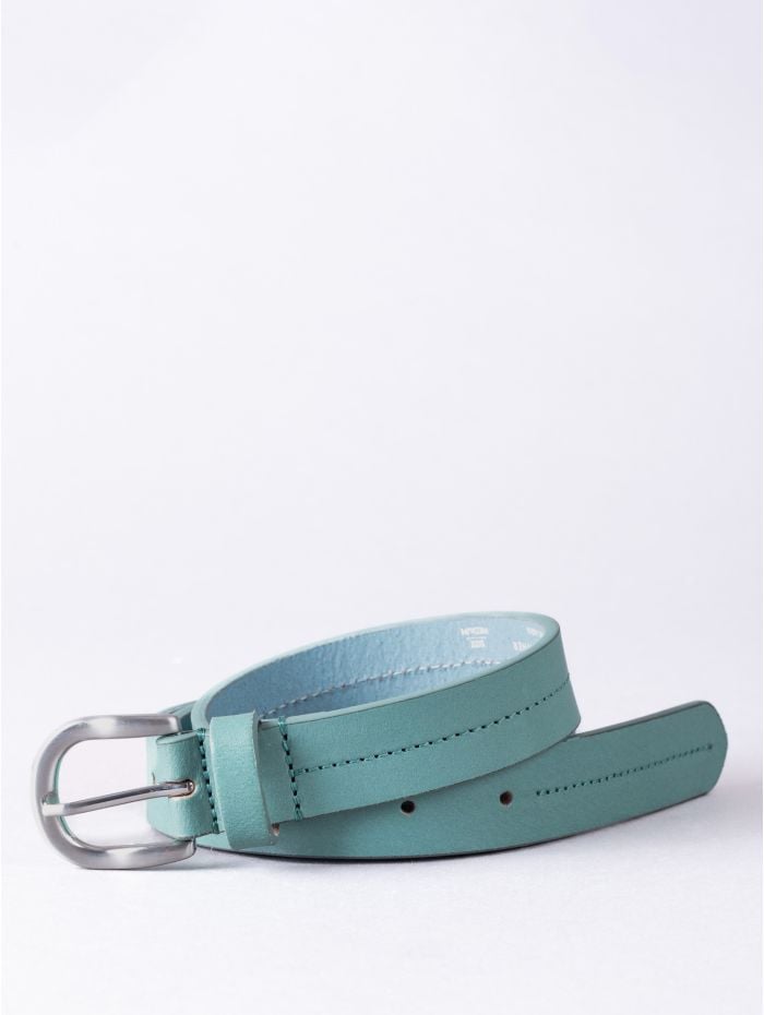 Kendal Leather Belt in Mineral Blue