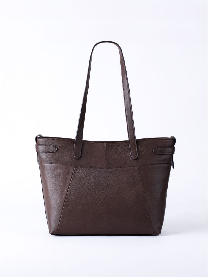 Newby Leather Tote Bag In Chocolate