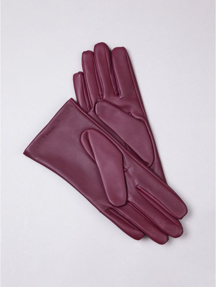Becky II Leather Gloves in Berry Red