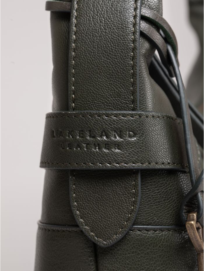 Newby Leather Hobo Shoulder Bag in Green