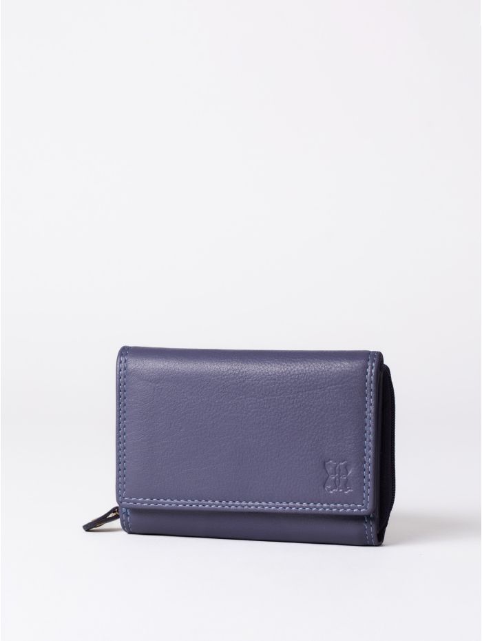 Small Leather Purse in Purple