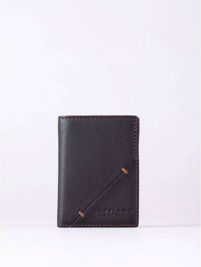 Allerdale Leather Tri-Fold Wallet in Dark Brown