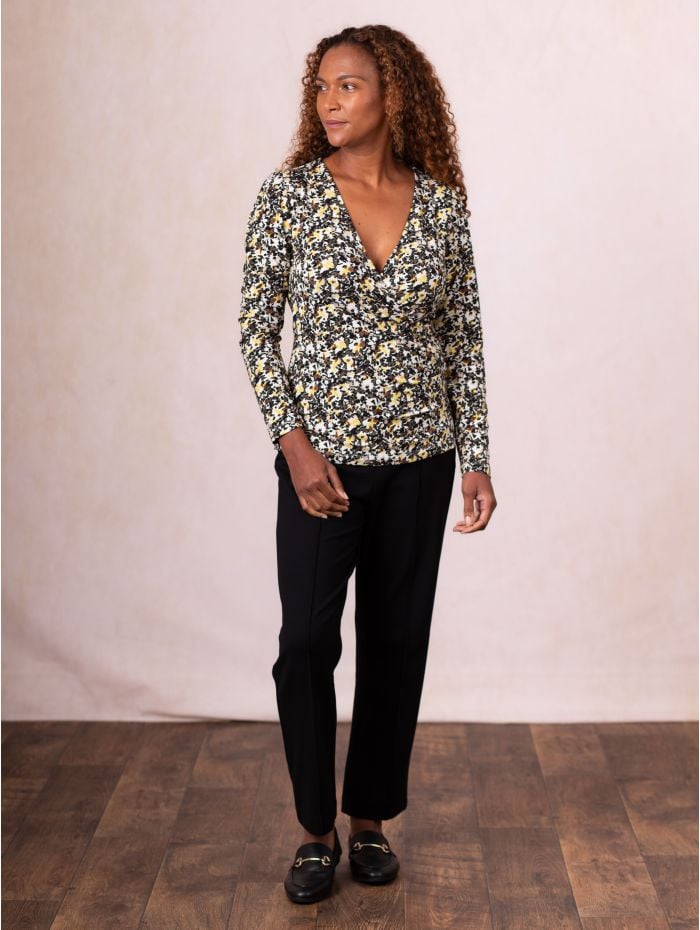 Verona Wrap Top in Mustard