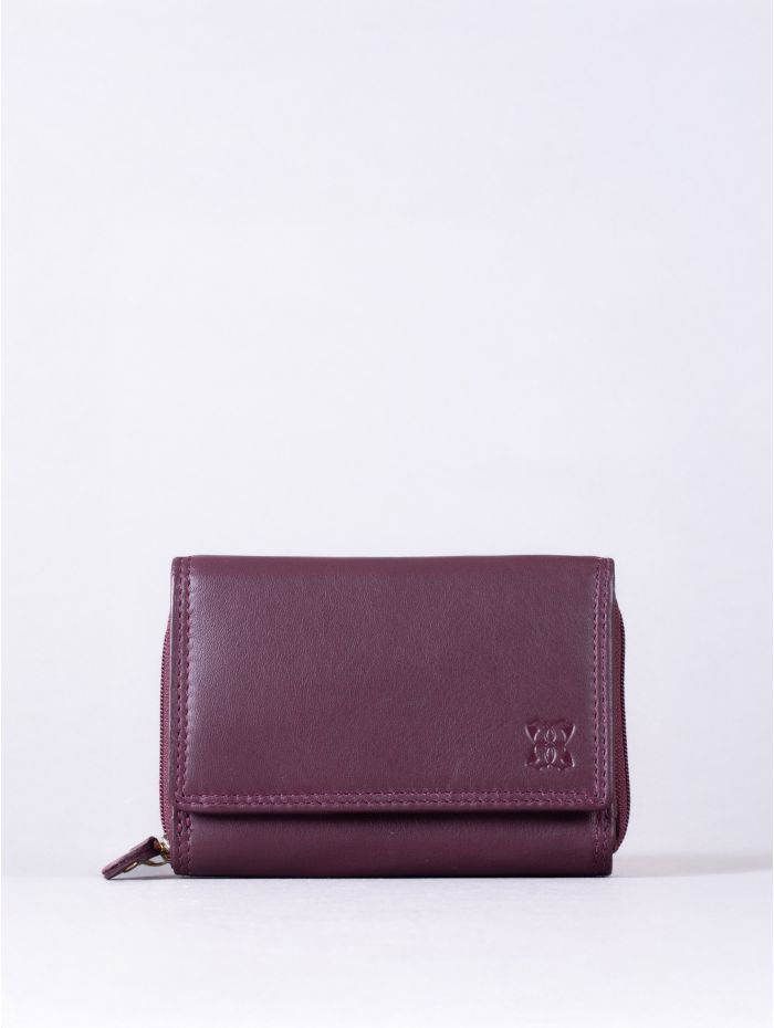 Small Leather Purse in Burgundy