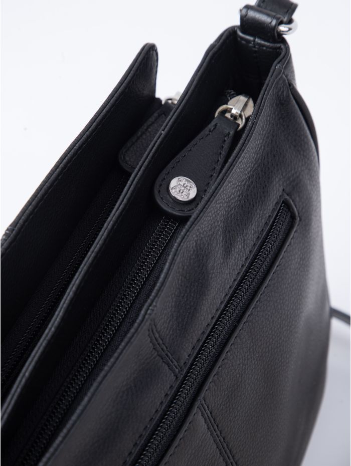 Ambleside Leather Cross Body Bag in Black