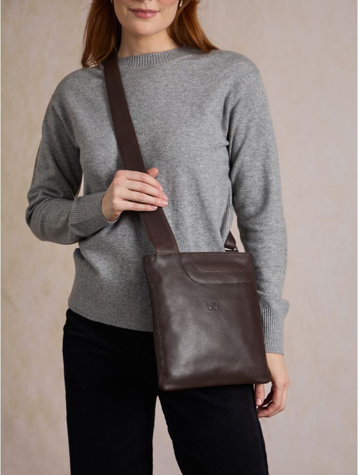 Allerdale Leather Cross Body Bag in Brown