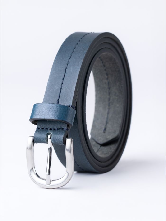 Kendal Leather Belt in Navy