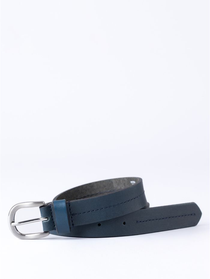 Kendal Leather Belt in Navy