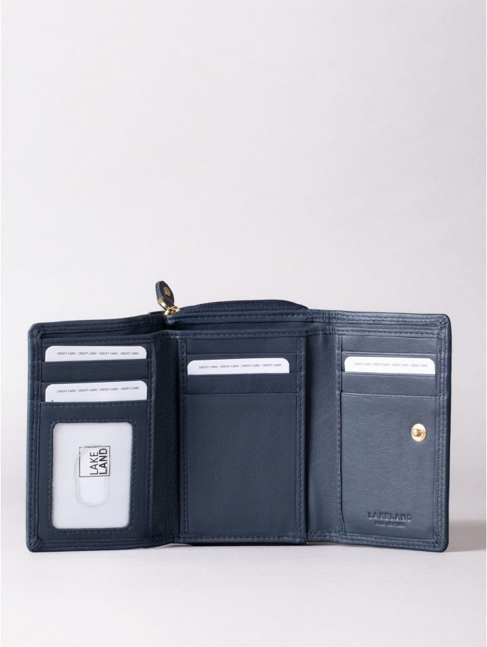 Small Leather Purse in Navy