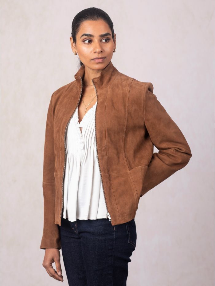 Muncaster Suede Jacket in Tan