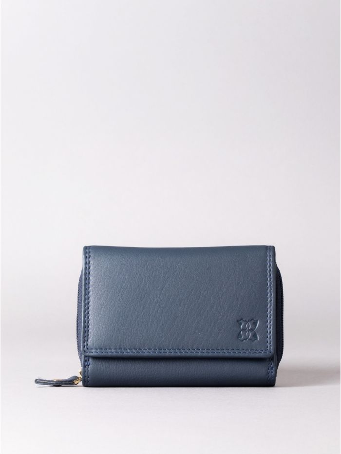 Small Leather Purse in Navy