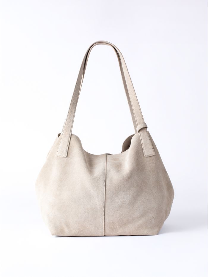 Santon Suede Tote Bag in Stone