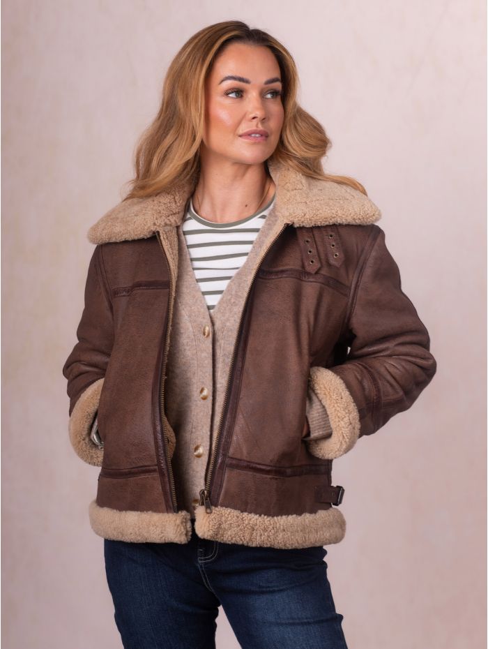 Cawford Aviator Jacket in Brown