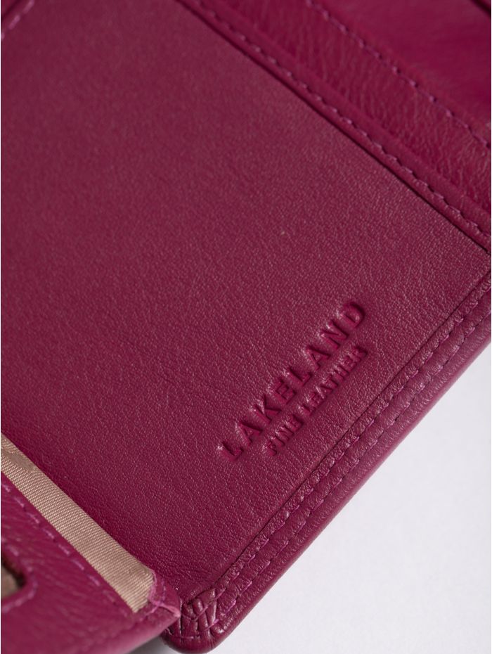 Small Leather Tab Purse in Cranberry Pink