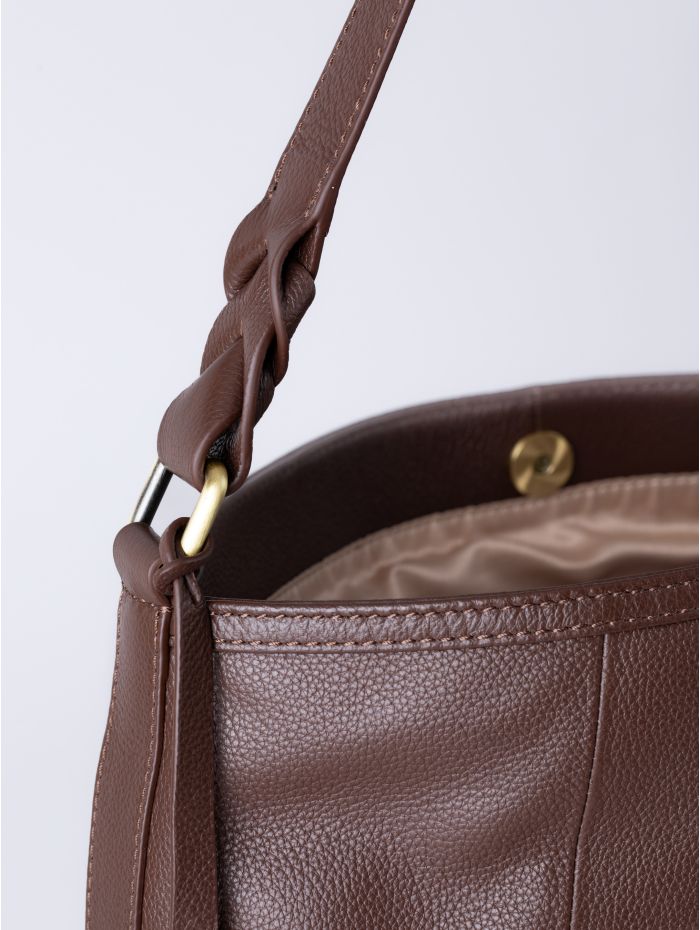 Howgill Leather Hobo Bag in Chocolate Brown