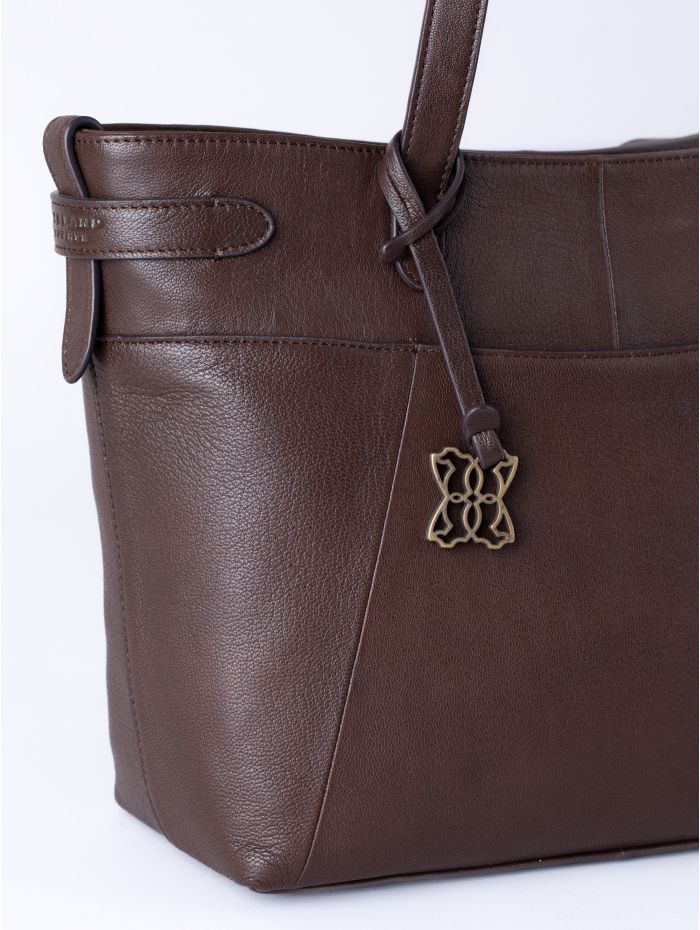 Newby Leather Tote Bag In Chocolate