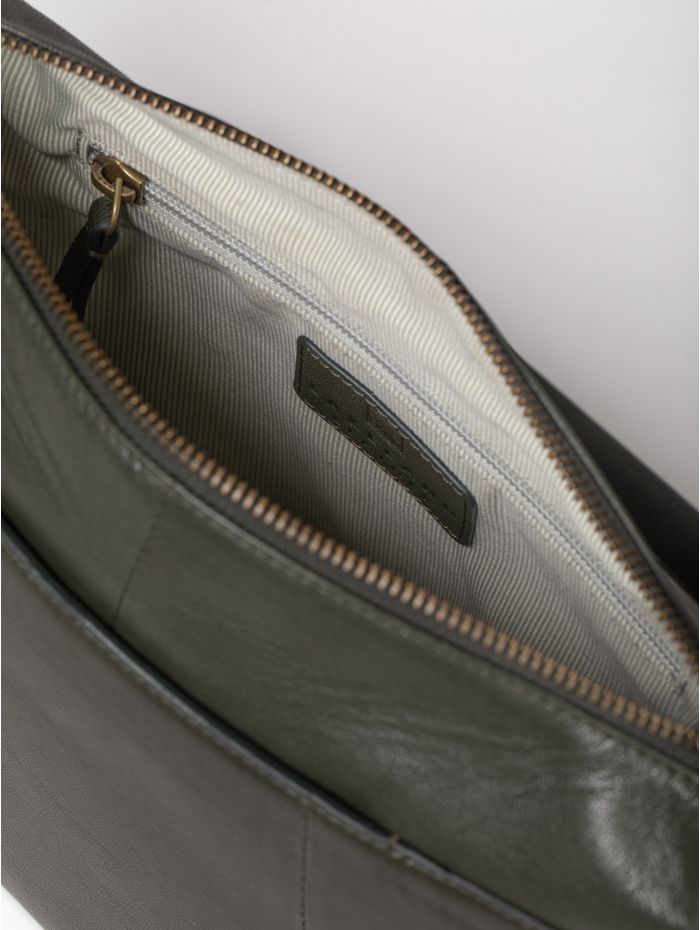 Newby Leather Cross Body Bag in Green